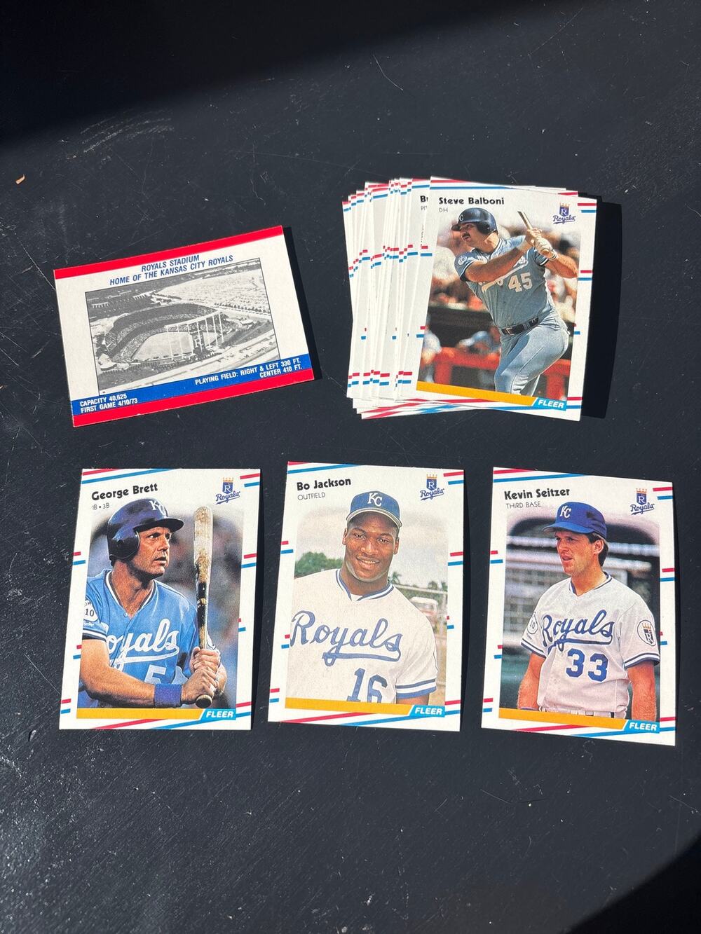 1988 Fleer Baseball Card set Kansas City Royals Bo Jackson George Brett team